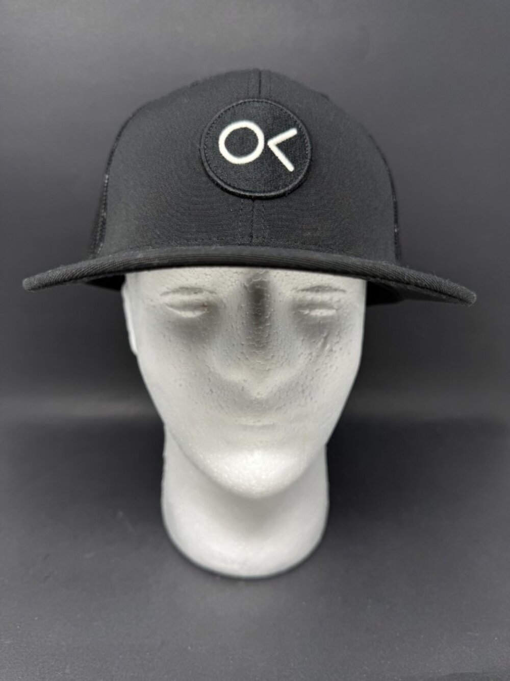 Outerknown Black Patch SnapBack Hat One Size Mesh Back Cap